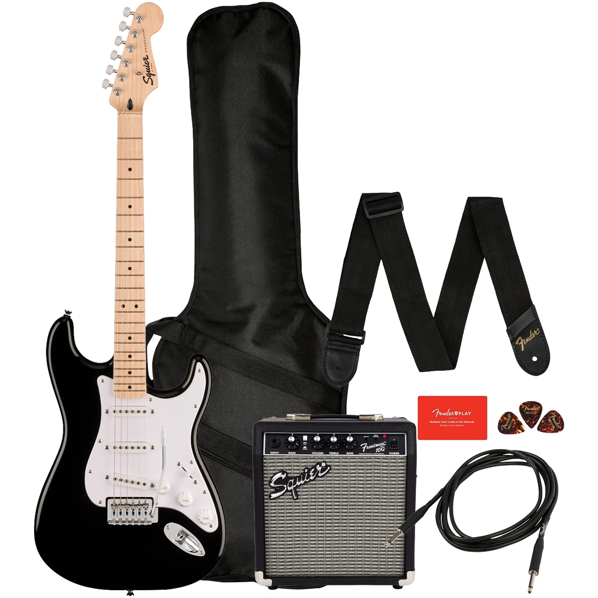 Squier Sonic Stratocaster Pack Guitarra Eléctrica + Amplificador Frontman 10G Guitarras Eléctricas Squier