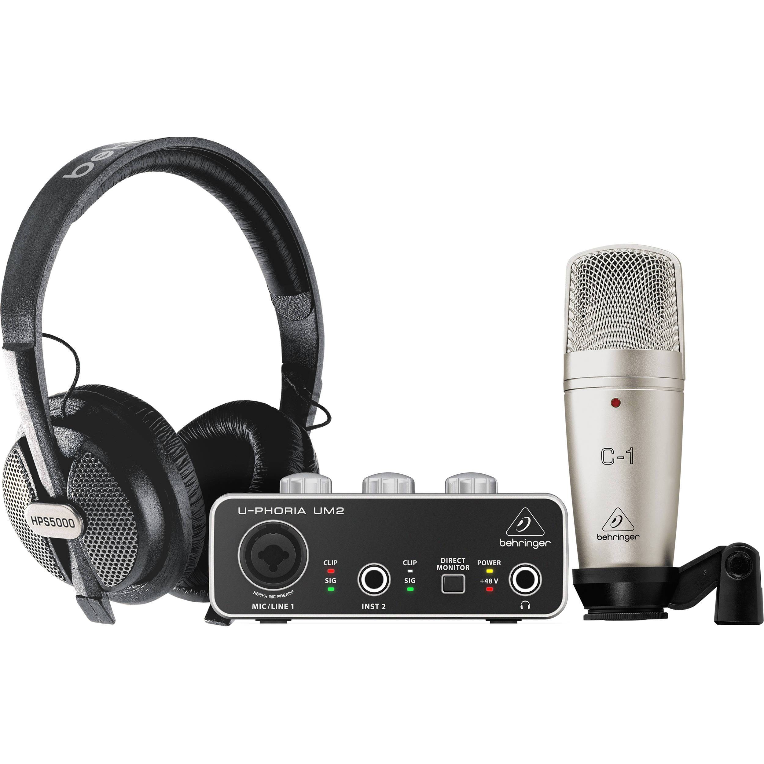Behringer U-Phoria Studio Pack De Grabación Con Interfaz, Mic Y Audífonos Packs de Grabación Behringer