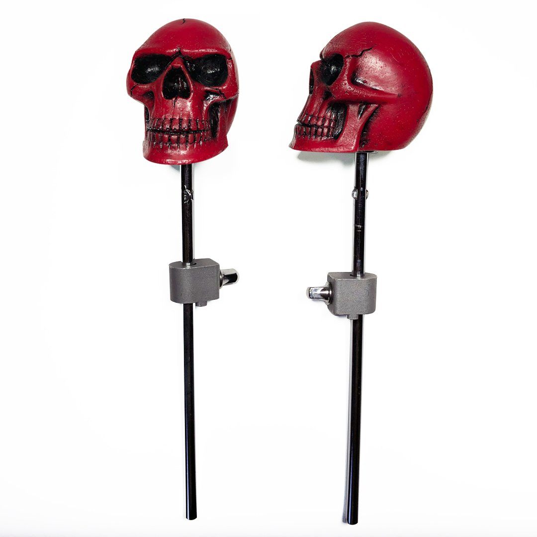 Custom Rock Maceta para Pedal de Bombo (Calavera Roja) Macetas para Bombo Custom Rock