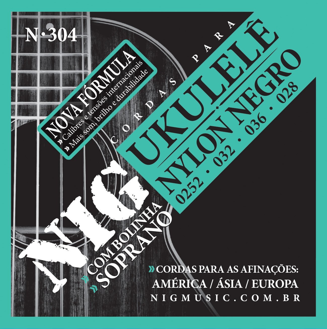 NIG N-304 Cuerdas de Ukelele Soprano Cuerdas de Ukelele NIG 