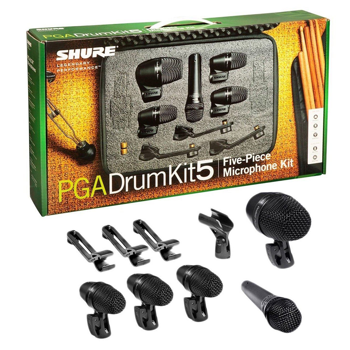 Shure PGADRUMKIT5 Kit de Micrófonos para Batería Micrófonos SHURE
