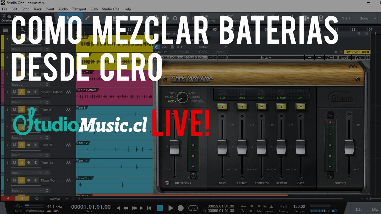 StudioMusic.cl LIVE! - "Cómo Mezclar Baterías desde Cero" nivel básico/intermedio
