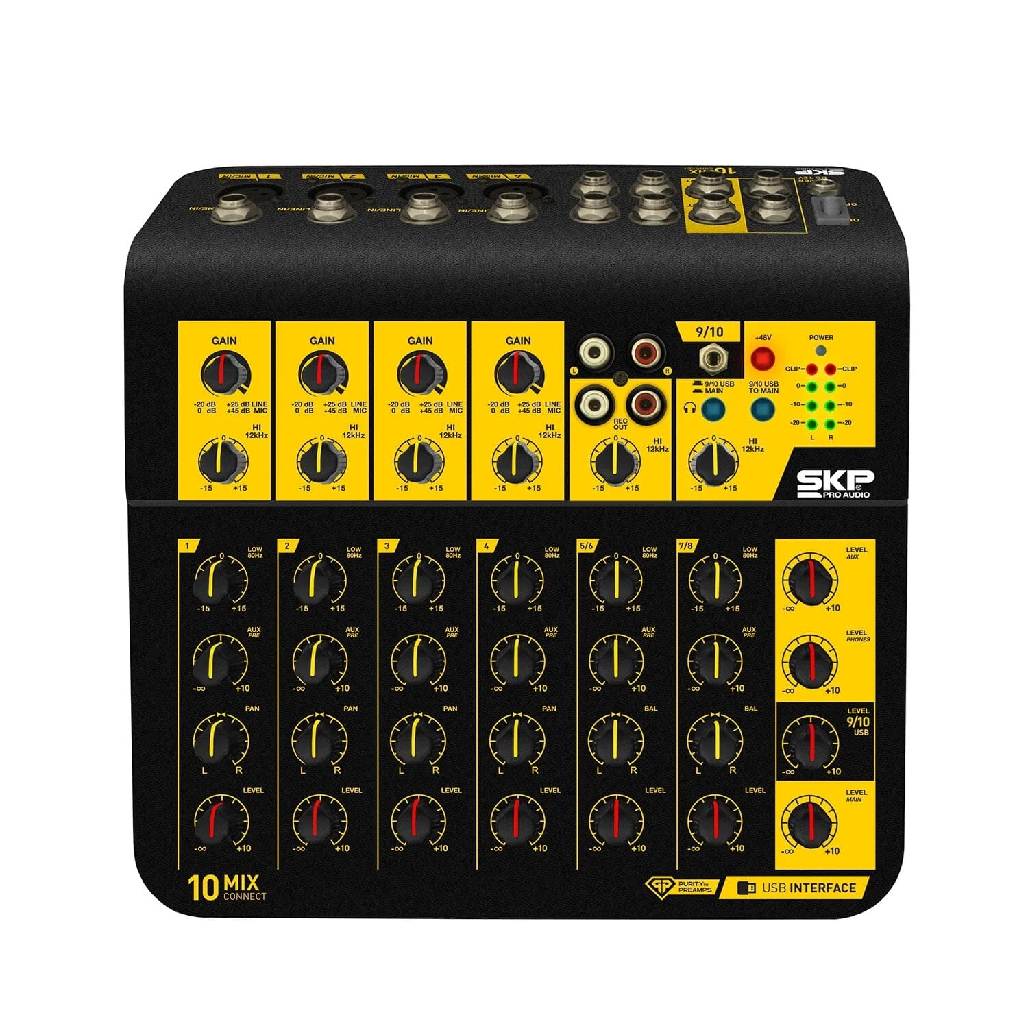 CONSOLA ANALOGA CON INTERFAZ USB SKP MIXCONNECT 10 Mixers/Consolas SKP Pro Audio 