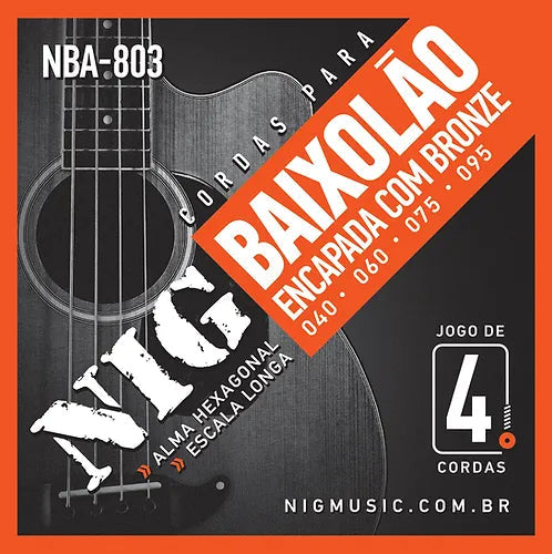 NIG NBA-803 Cuerdas de Bajo Acústico 040-095 Cuerdas de Guitarra NIG 