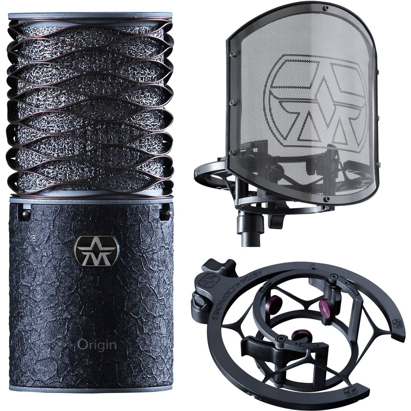 Aston Microphones Origin Black Bundle (Incluye Antipop y Suspensión Elástica) Micrófonos de Condensador Aston Microphones 