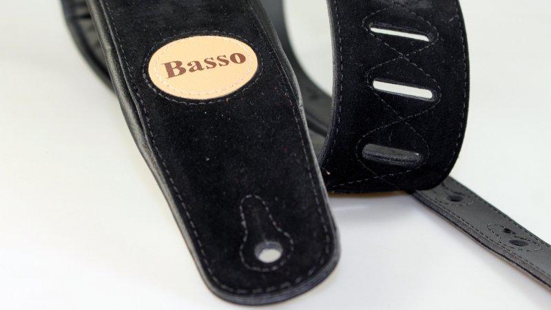 Basso Classic CLA 04 Suede Negro Gamuza Correa de Guitarra/Bajo Correas de Guitarra/Bajo Basso 