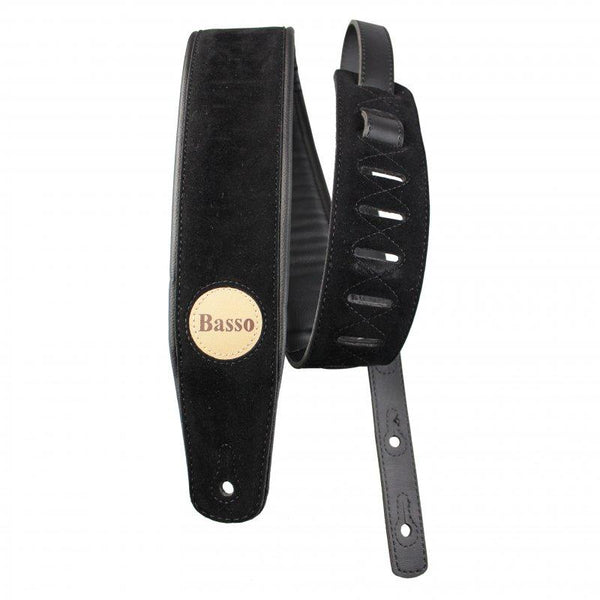 Basso Classic CLA 04 Suede Negro Gamuza Correa de Guitarra/Bajo Correas de Guitarra/Bajo Basso 