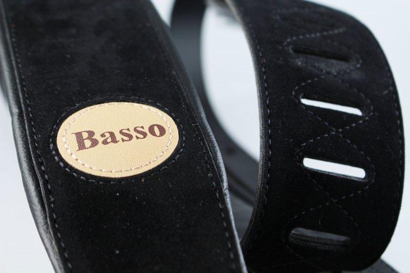 Basso Classic CLA 04 Suede Negro Gamuza Correa de Guitarra/Bajo Correas de Guitarra/Bajo Basso 