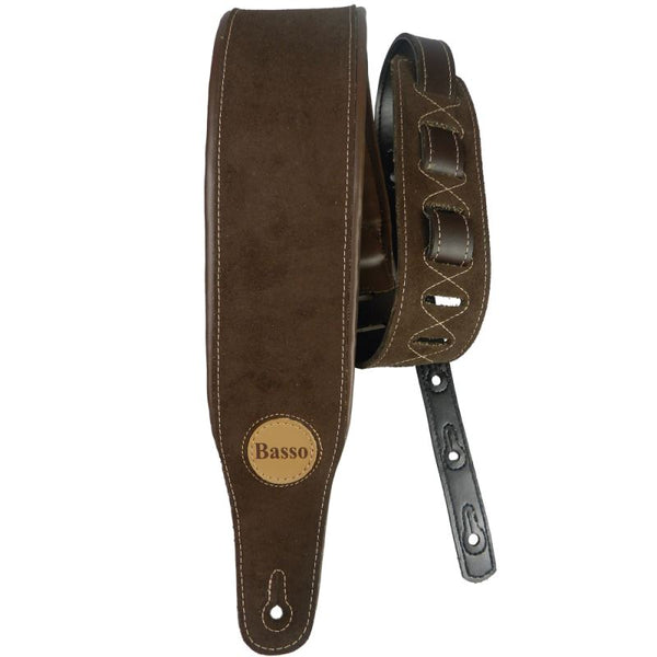 Basso FatBass FB 02 Correa de Bajo de Gamuza Café Correas de Bajo Basso 