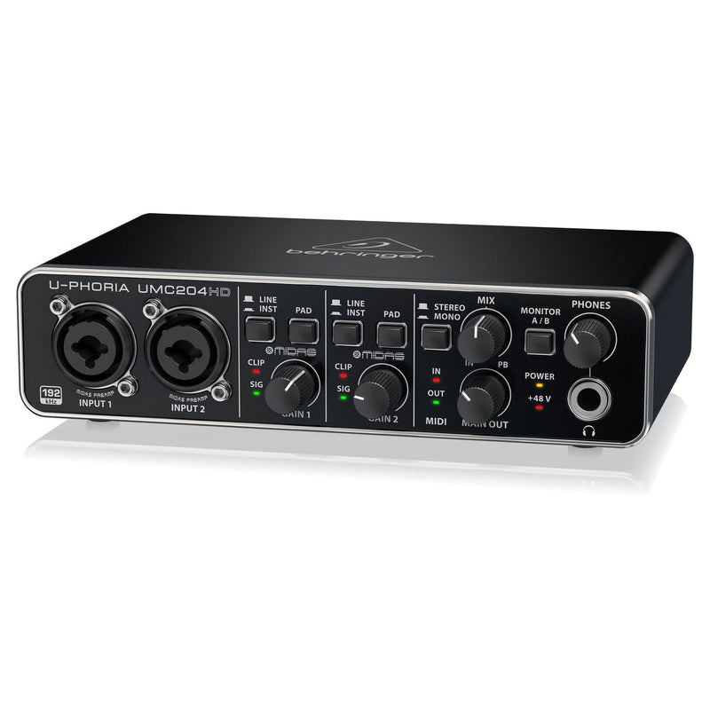 Behringer U-PHORIA UMC204HD Interfaz de Audio USB/MIDI2X4 con Preamps Midas Interfaces de Audio USB Behringer 