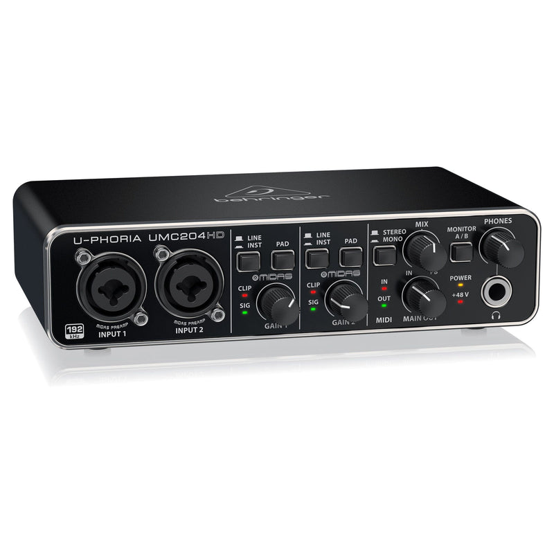 Behringer U-PHORIA UMC204HD Interfaz de Audio USB/MIDI2X4 con Preamps Midas Interfaces de Audio USB Behringer 