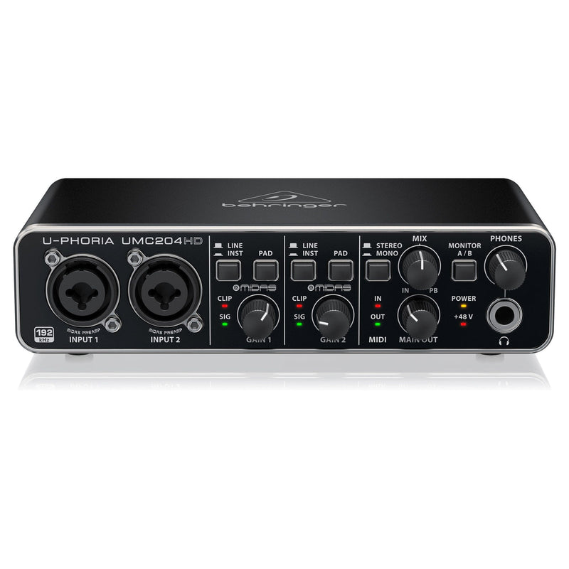 Behringer U-PHORIA UMC204HD Interfaz de Audio USB/MIDI2X4 con Preamps Midas Interfaces de Audio USB Behringer 