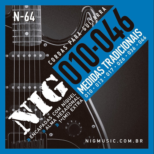NIG N-64 010 Niquel Cuerdas de Guitarra Eléctrica Cuerdas de Guitarra NIG 