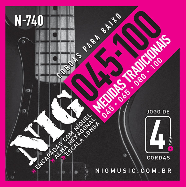 NIG N-740 Cuerdas de Bajo 045-100 (4 Cuerdas) Cuerdas de Bajo NIG 
