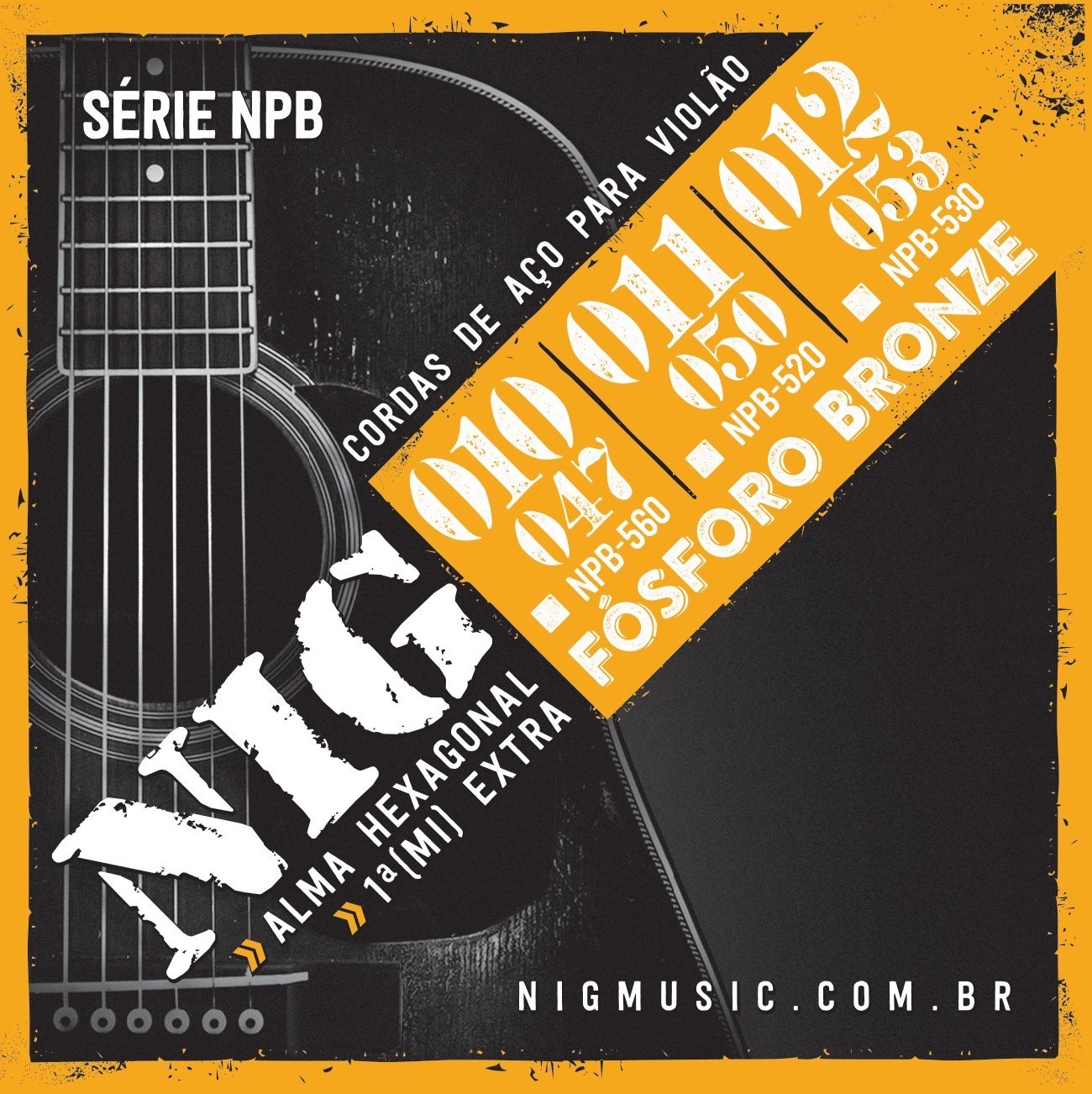 NIG NPB-520 Cuerdas de Guitarra Electroacústica 011 (Bronce) Cuerdas de Guitarra NIG 