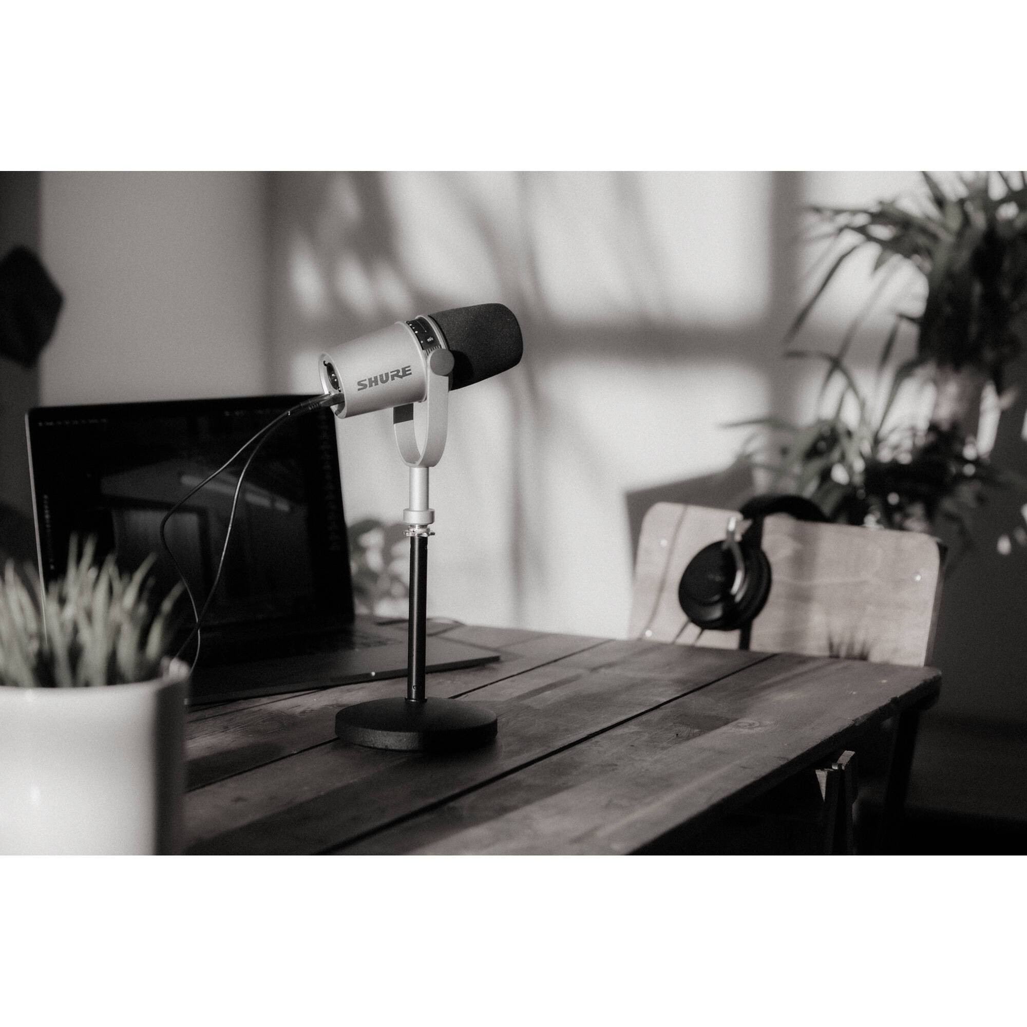Shure MV7 Silver Micrófono Vocal Dinámico para Podcast USB/XLR Micrófonos Dinámicos SHURE 