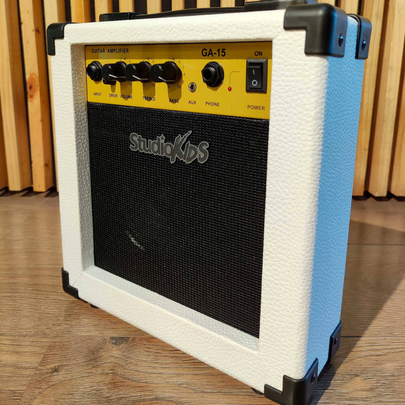 StudioKIDS GA15 White Amplificador de Guitarra Eléctrica 15 Watts Amplificadores de Guitarra StudioKIDS 