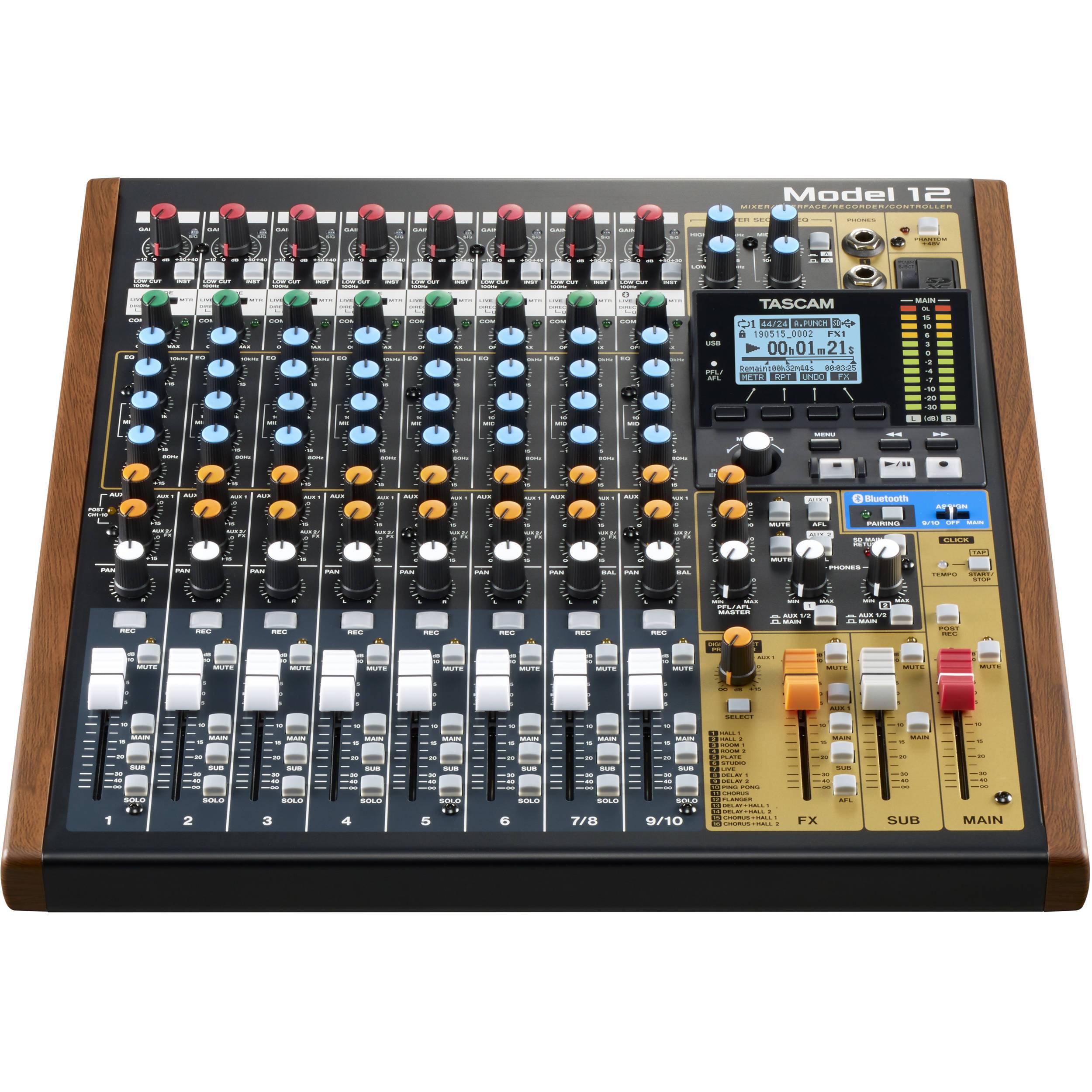 Tascam Model 12 Mixer / Interfaz USB / Grabador Multipista 12 Canales Mixers/Consolas TASCAM 