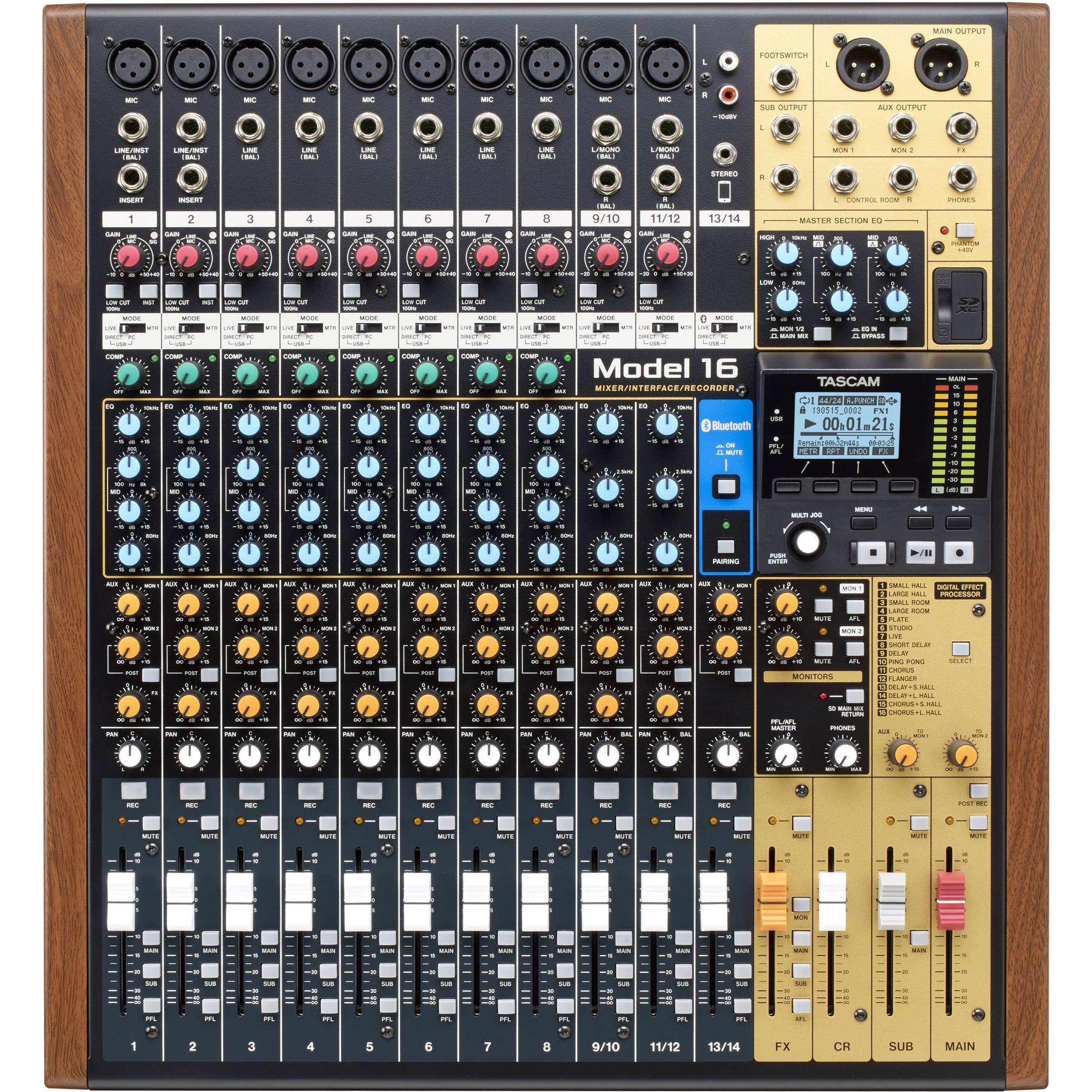 Tascam Model 16 Mixer / Interfaz USB / Grabador de 16 Canales Mixers/Consolas TASCAM 