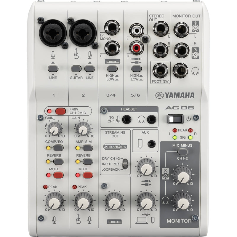 Yamaha AG06MK2 White Mixer de 6 Canales e Interfaz de Audio USB Mixers/Consolas YAMAHA 